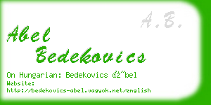 abel bedekovics business card